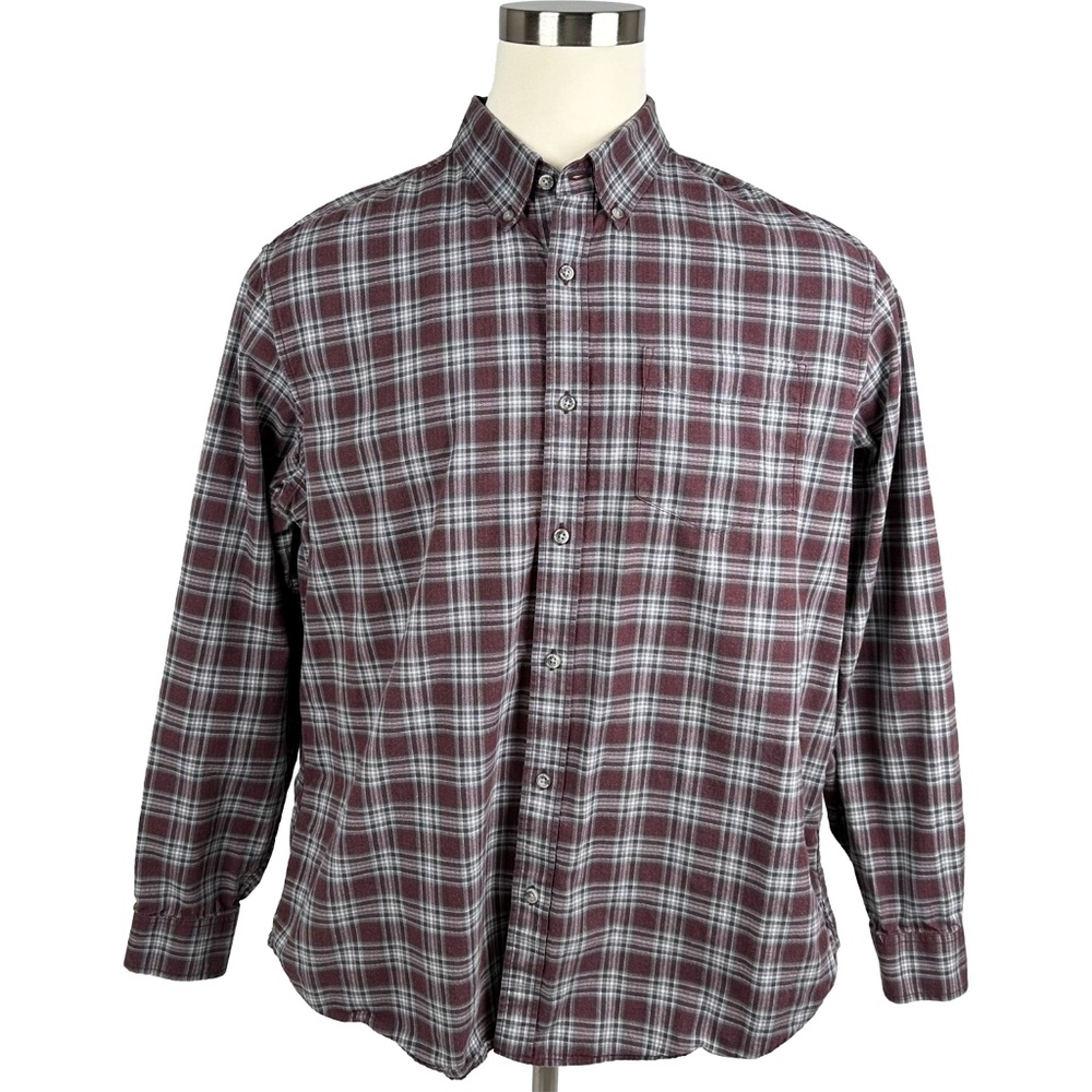 Eddie Bauer Maroon Plaid Shirt (XL)